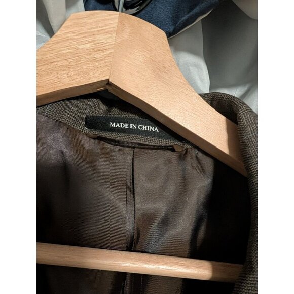 Lauren Ralph Lauren 100% Wool Blazer Men's Size 48L Slim Glen Check Plaid Brown - Picture 10 of 10